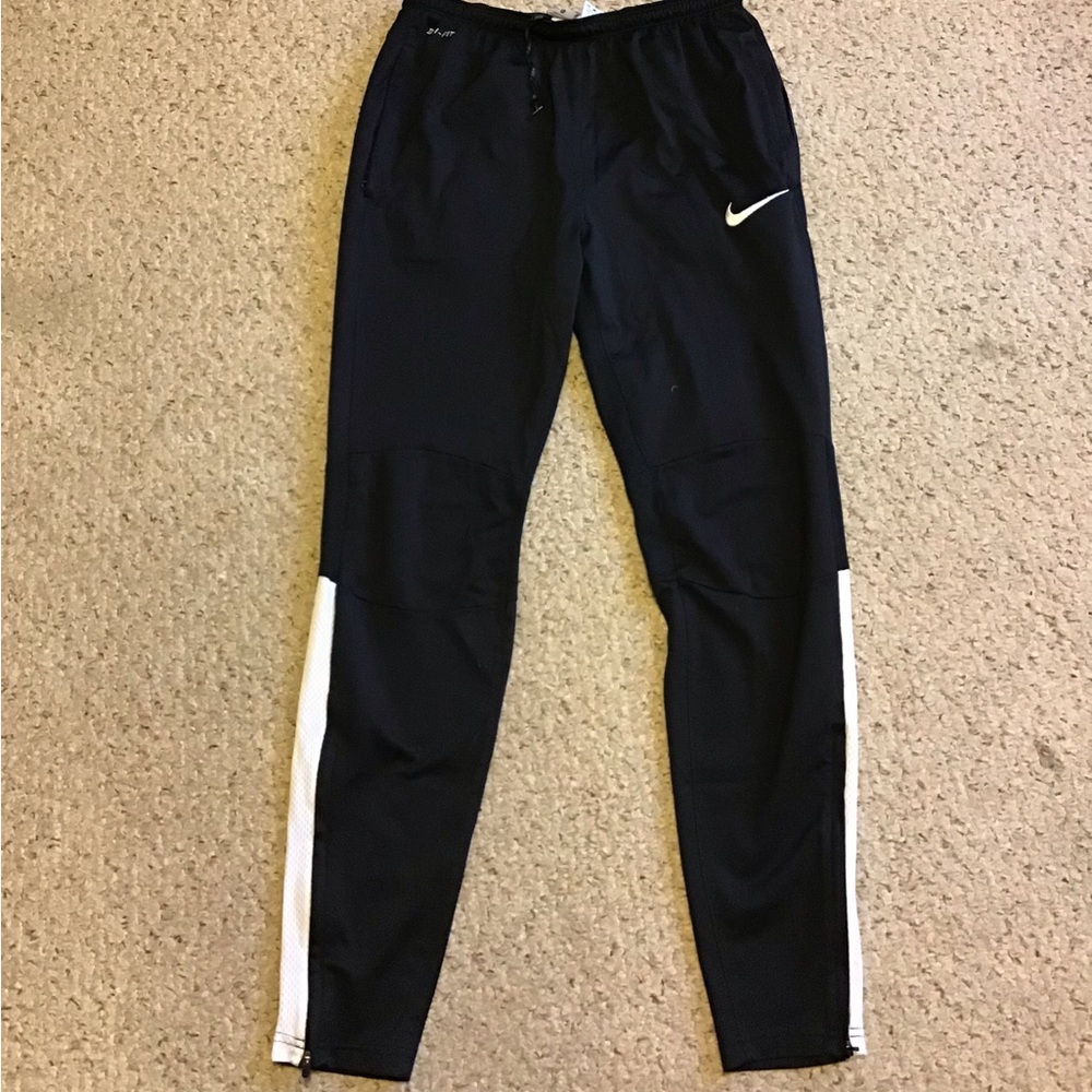 NIKE MENS SZ M DRI FIT TRAINING PANTS GUC ZIP BOTTOM